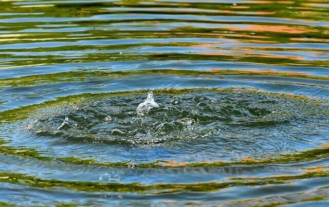 水がボコボコしている様子